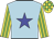 Light blue, blue star, yellow and green striped sleeves, checked cap