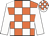 Orange & white check, white sleeves, check cap