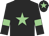 Black, light green star, light green armlet, light green star on cap