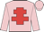 Pink, red cross of lorraine, pink cap
