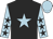 Black, light blue star, light blue sleeves, black stars, light blue cap