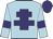 Light blue, purple cross of lorraine, armlets and cap