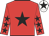 Red, black star, black stars on sleeves, white cap, black star