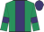 Emerald green, purple stripe, armlets and cap