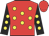 red, yellow spots, yellow spots on black sleeves, red cap