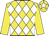 Yellow & white diamonds, yellow sleeves, white star on cap