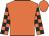 Orange, orange and black check sleeves