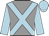 Grey, light blue cross belts, sleeves and cap