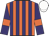 Orange body, purple striped, purple arms, orange armlets, white cap