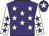 Purple, white stars, white sleeves, purple stars, purple cap, white star