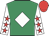 Emerald green, white diamond, white sleeves, red stars and cap
