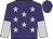 Purple, silver stars, halved sleeves, purple cap