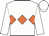 White, orange band of diamonds, white sleeves and cap