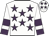 White, spectrum violet stars, armband and cuffs, white cap, spectrum violet stars