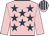 Pink, dark blue stars, pink sleeves, striped cap