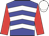 Blue and white chevrons, red sleeves, white cap