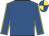 Royal blue, yellow seams on sleeves, quartered cap
