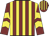 Maroon and yellow stripes, chevrons on sleeves