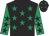 Black, emerald green stars, emerald green sleeves, black stars