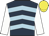 Dark blue, light blue chevrons, white sleeves, yellow cap