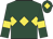 Dark green, yellow triple diamond, armlets and diamond on cap