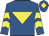 Royal blue, yellow inverted triangle, yellow chevrons on sleeves, yellow diamond on cap
