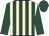 Dark green and beige stripes, dark green sleeves and cap