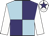Light blue and purple (quartered), white sleeves, white cap, purple star
