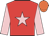 Red, pink star and sleeves, orange cap