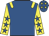 Royal blue, yellow epaulets, yellow sleeves, royal blue stars, royal blue cap, yellow stars