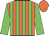 Orange body, green striped, green arms, orange cap