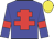 Blue body, red cross of lorraine, blue arms, red armlets, yellow cap