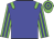 Big-blue body, green epaulettes, green arms, big-blue striped, green cap, big-blue hooped