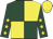 Dark green and yellow (quartered), dark green sleeves, yellow stars and cap