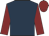 Dark blue, maroon sleeves and cap