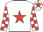 White, red star, checked sleeves, white cap, red star