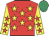 Red, yellow stars, yellow sleeves, red stars, emerald green cap