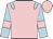 Pink, light blue epaulets, light blue sleeves, pink armlets