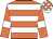 Orange, white hoops and armlets, white and orange check cap