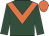 Dark green, orange chevron, orange cap