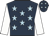 Dark blue, light blue stars, white sleeves