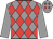 Grey and red diamonds, grey sleeves