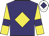 Purple, yellow diamond, yellow sleeves, purple armlets, white cap, purple diamond