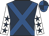 Dark blue, royal blue cross belts, white sleeves, dark blue stars, royal blue and dark blue quartered cap