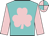Turquoise, pink shamrock, pink sleeves, quartered cap