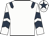 White, dark blue epaulets, chevrons on sleeves, white cap, dark blue star