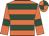Orange, dark green hoops and armlets, quartered cap