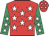 Red, white stars, emerald green sleeves, white stars
