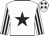 White, black star, striped sleeves and stars on cap