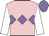 Pink, mauve triple diamond, white sleeves, mauve cap